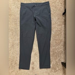 Lululemon ABC Slim pants size 34inch waist lightly worn inseam in picture.